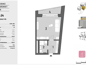 Pronájem bytu 1+kk, Brno, Bratislavská, 32 m2