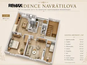 Prodej bytu 3+1, Slaný, Navrátilova, 84 m2