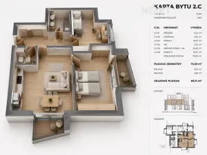 Prodej bytu 3+kk, Fryšták, 83 m2