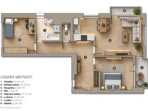 Pronájem bytu 3+kk, Brno, třída Generála Píky, 78 m2