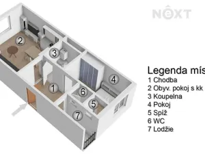 Prodej bytu 2+kk, Brno, Provazníkova, 48 m2