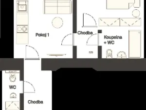 Pronájem bytu 2+kk, Praha - Nusle, Svatoslavova, 49 m2