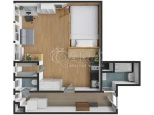 Prodej bytu 1+kk, Praha - Bubeneč, Kyjevská, 39 m2
