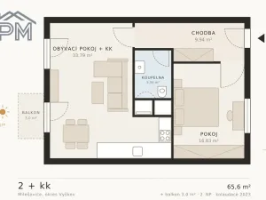 Prodej bytu 2+kk, Milešovice, 65 m2