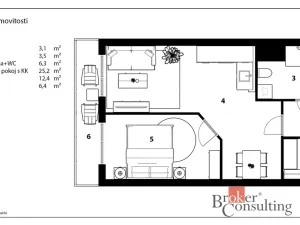 Pronájem bytu 2+kk, Pardubice - Ohrazenice, U Sportovní školy, 51 m2