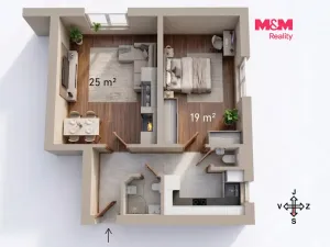 Prodej bytu 2+1, Praha - Košíře, V Cibulkách, 58 m2