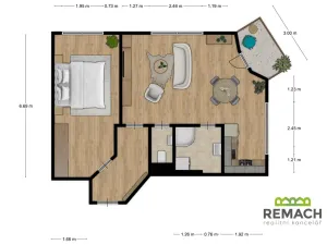 Pronájem bytu 2+kk, Uherské Hradiště, Hrušková, 65 m2