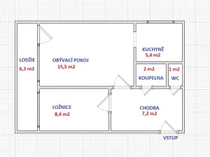Pronájem bytu 2+1, Slaný, Všehlušická, 49 m2