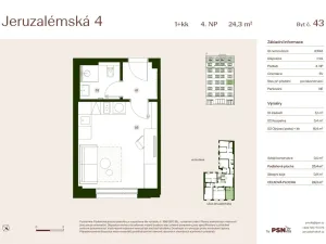 Prodej bytu 1+kk, Praha, Jeruzalémská, 23 m2