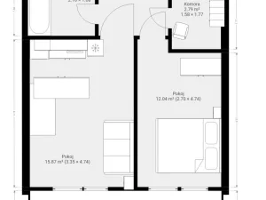 Pronájem bytu 2+kk, Brno, Hrázka, 46 m2
