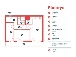 Pronájem bytu 3+kk, Benešov, 102. pluku, 73 m2