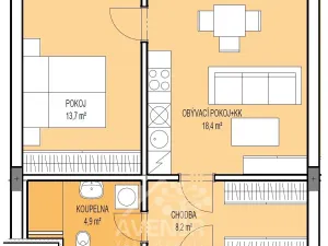 Pronájem bytu 2+kk, Liberec, U Nisy, 48 m2