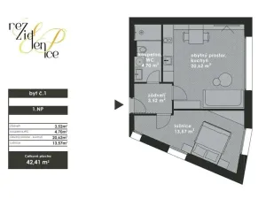 Prodej bytu 2+kk, Brno - Bohunice, Elišky Přemyslovny, 42 m2