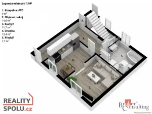 Pronájem rodinného domu, Úpice, Regnerova, 90 m2