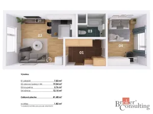 Prodej bytu 2+kk, Liberec - Liberec XXV-Vesec, Holubova, 43 m2