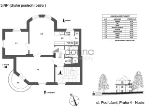 Pronájem bytu 3+kk, Praha, Pod lázní, 80 m2