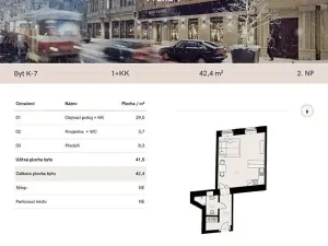 Pronájem bytu 1+kk, Praha, Myslíkova, 42 m2