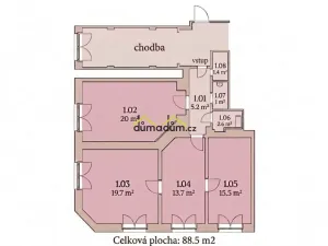 Prodej bytu 4+kk, Praha, Pernerova, 88 m2