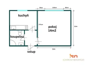 Pronájem bytu 1+1, Brno, Polní, 30 m2