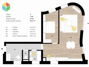 Pronájem bytu 2+kk, Beroun, Na Máchovně, 68 m2