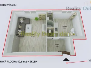 Pronájem bytu 1+1, Opava, Sokolovská, 42 m2