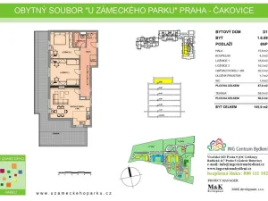 Pronájem bytu 3+kk, Praha - Čakovice, Blachutova, 88 m2