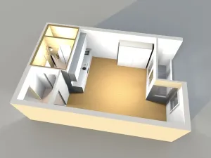 Pronájem bytu 1+kk, Praha - Letňany, Pavla Beneše, 36 m2