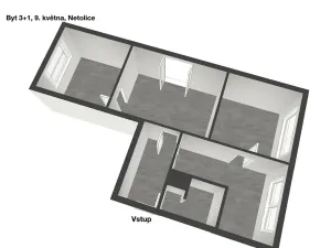 Prodej bytu 3+1, Netolice, 9. května, 63 m2