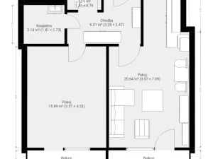 Pronájem bytu 2+kk, Kuřim, Wolkerova, 47 m2