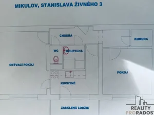 Pronájem bytu 2+1, Mikulov, St. Živného, 50 m2
