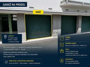 Prodej garáže, Praha - Braník, Za mlýnem, 19 m2