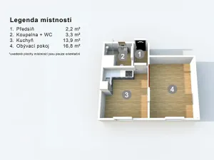 Pronájem bytu 1+1, Děčín, Oblouková, 35 m2
