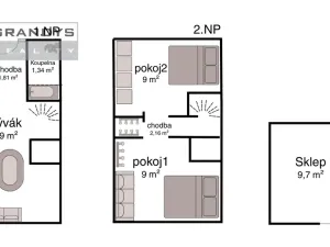 Prodej bytu 3+kk, Frymburk - Milná, 50 m2