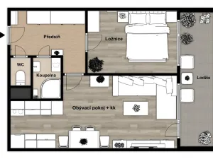 Prodej bytu 2+kk, Kralupy nad Vltavou, sídl. V Zátiší, 41 m2