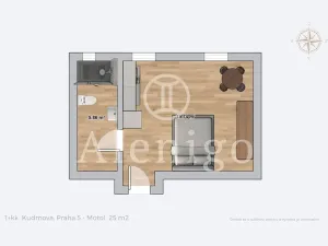 Prodej bytu 1+kk, Praha - Motol, Kudrnova, 25 m2