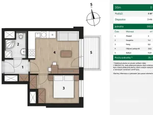 Pronájem bytu 2+kk, Praha, 34 m2