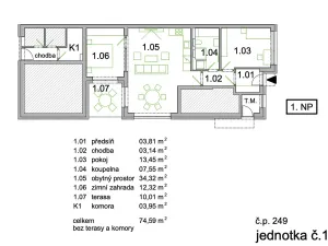 Pronájem bytu 3+kk, Mladá Boleslav - Chrást, 74 m2