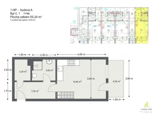Prodej bytu 1+kk, Břeclav, 56 m2