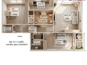 Pronájem bytu 3+1, Mělník, Dykova, 71 m2