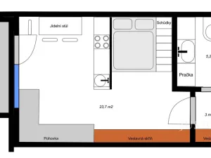Pronájem bytu 1+kk, Praha - Dolní Měcholupy, Kardausova, 32 m2