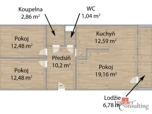 Prodej bytu 3+1, Beroun - Beroun-Město, Tovární, 71 m2