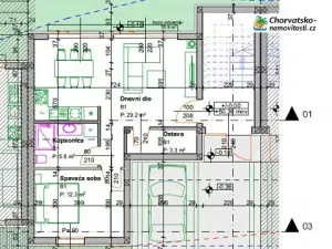 Prodej bytu 2+kk, Tribalj, Chorvatsko, 57 m2