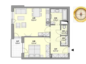Pronájem bytu 2+kk, Ostrava - Moravská Ostrava, náměstí Biskupa Bruna, 58 m2