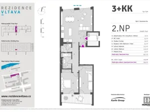 Pronájem bytu 3+kk, Praha - Karlín, Za Karlínským přístavem, 93 m2