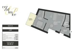 Prodej bytu 2+kk, Brno - Bohunice, Elišky Přemyslovny, 49 m2