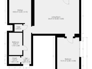 Pronájem bytu 2+1, Praha - Smíchov, U dvou srpů, 60 m2