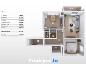 Pronájem bytu 2+1, Znojmo, Dukelských bojovníků, 53 m2