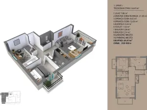 Prodej bytu 3+kk, Dobrota, Černá Hora, 104 m2
