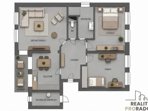 Prodej bytu 3+1, Morkovice-Slížany - Morkovice, 79 m2