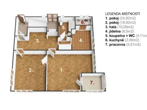Pronájem bytu 2+1, Praha - Dejvice, Na Šťáhlavce, 76 m2